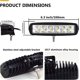 thumbnail image 2 of Barra de luz LED de trabajo de 12 V, 18 W, 15 cm, foco LED para coche, impermeable, IP67, luz antiniebla LED, luz de trabajo para 4x4, motocicleta, coche, camión, tractor, SUV, barco., 2 of 5