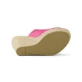 thumbnail image 5 of BLISSFUL STEP Women's Shoes Wedge Heel Open Toe Espadrille Platform Mules Hot Pink 7, 5 of 8