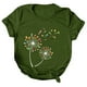 thumbnail image 3 of ICHUANYI Clearance Women Casual Letter Printing Short Sleeves Loose T-Shirt Blouse Tops(Green, L) ICHUANYI WER2023080901098, 3 of 6