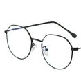thumbnail image 3 of Yinanstore Irregular Glasses Transparent Full Rimmed Blocking Eyewear Metal Spectacle Anti Eye Fatigue for Game Computers - black, 3 of 4