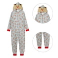 thumbnail image 3 of Matching Family Christmas Siamese Pajamas Sets Deer Head Embroidery Hooded, 3 of 8