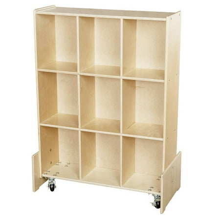 Wood Designs Contender Roll and Write 9 Compartment Cubby with Casters