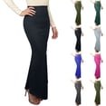 thumbnail image 7 of Alkepwun Long Skirts for Women Trendy High Waisted Solid Ruffle Bodycon Fishtail Pencil Skirts Going Retro Lightweight Elastic Breathable Flowing Skirts for Evening Party, 7 of 7