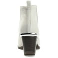 thumbnail image 4 of Journee Womens Issla Pull On Stacked Heel Booties, Widths Available, 4 of 10