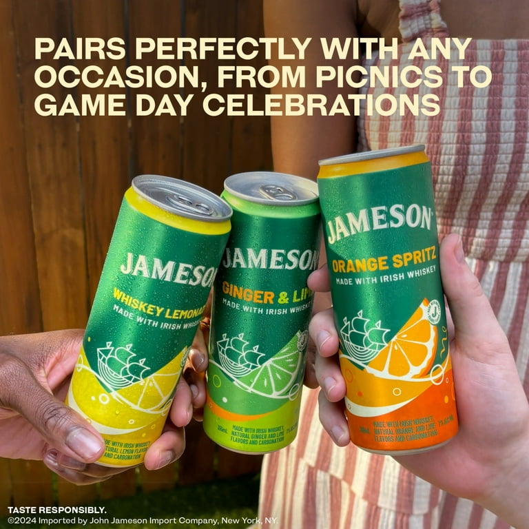 Jameson Irish Whiskey Ginger and Lime Ready to Drink Cans, 4 Pack