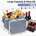 thumbnail image 2 of Tirrinia Picnic Basket - Insulated Cooler, Foldable Picnic Basket with Utensil Carrier, Lightweight Leakproof Portable Basket Set, 2 of 7