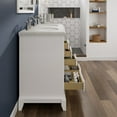 thumbnail image 6 of Eviva Elite Stamford 48" White Solid Wood Bathroom Vanity Set with Double Ogee White Carrara Quartz Top and White Undermount Porcelain Sinks, 6 of 8