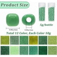 thumbnail image 2 of 120G 12/0 Seed Bead Glass Bead Green Glass Seed Beads 2mm Mini Craft Beads Round Glass Seed Bead Bulk Small Loose Spacer Beads for Jewelry Making DIY Earrings Friendship Bracelets Necklace Green, 2 of 9