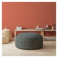 thumbnail image 4 of 24" Blue Cotton Round Floral Pouf Ottoman, 4 of 6