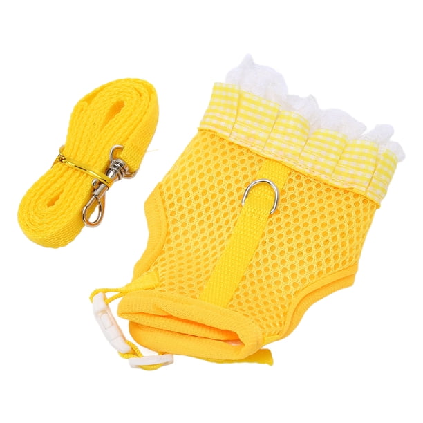 Juego De Correa De Chaleco Para Conejo, Correa De Arnés De Conejo De Malla Transpirable, Ajustable, A Prueba De Escape, Lindo Amarillo Brillante Para Hámster Para Caminar Para
