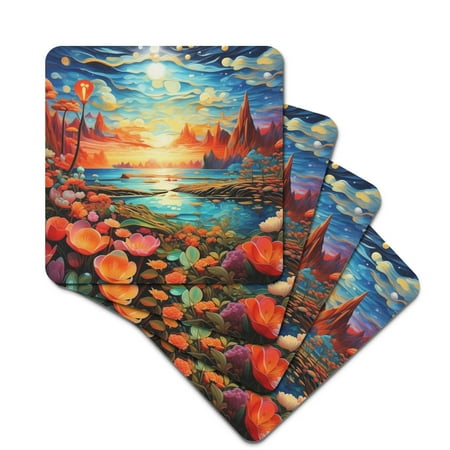 

Rubber Square Coasters with Creative Style Not Easily Deformed Soft and Have Thermal Insulation Properties Coasters