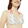 thumbnail image 5 of Colorful Polka Dots Strappy Swimsuit Bikini Set-Beach Pool Wear-Jacuzzi, 5 of 8