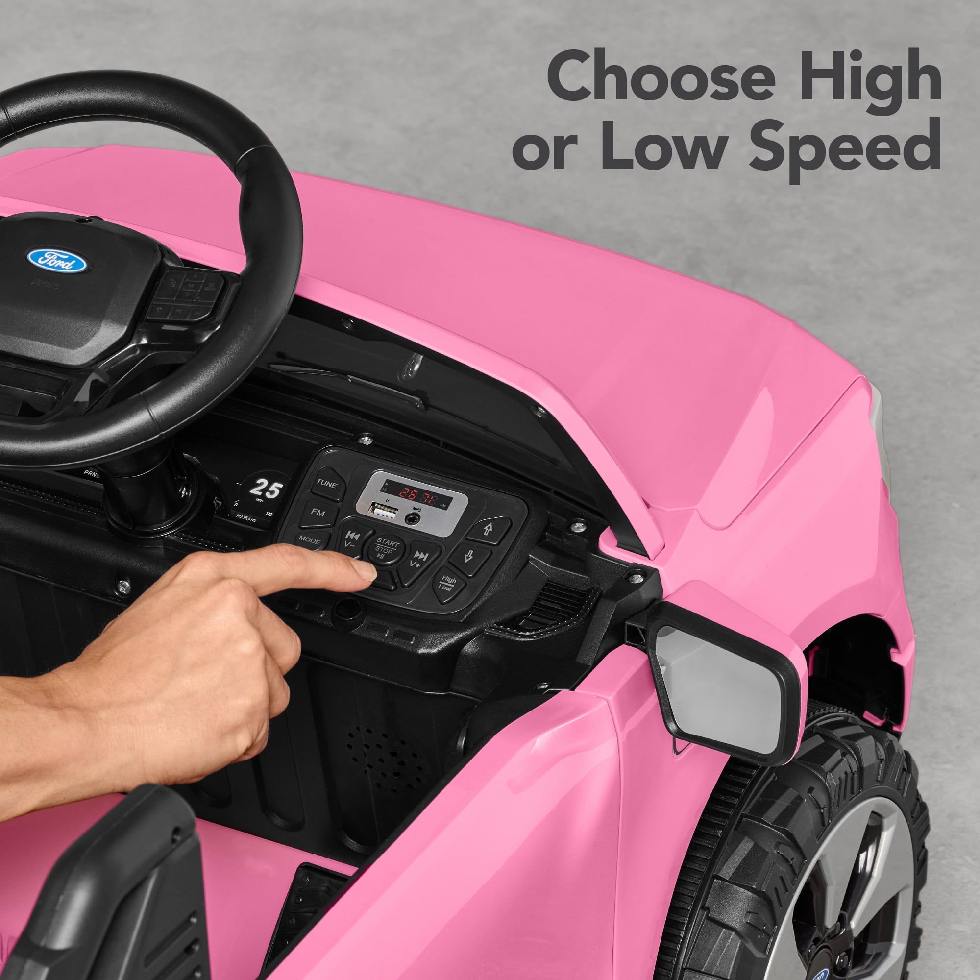 Best Choice Products Kids 12V Ride On Car Officially Licensed Ford Lightning Truck w/ Remote, LED Lights - Pink