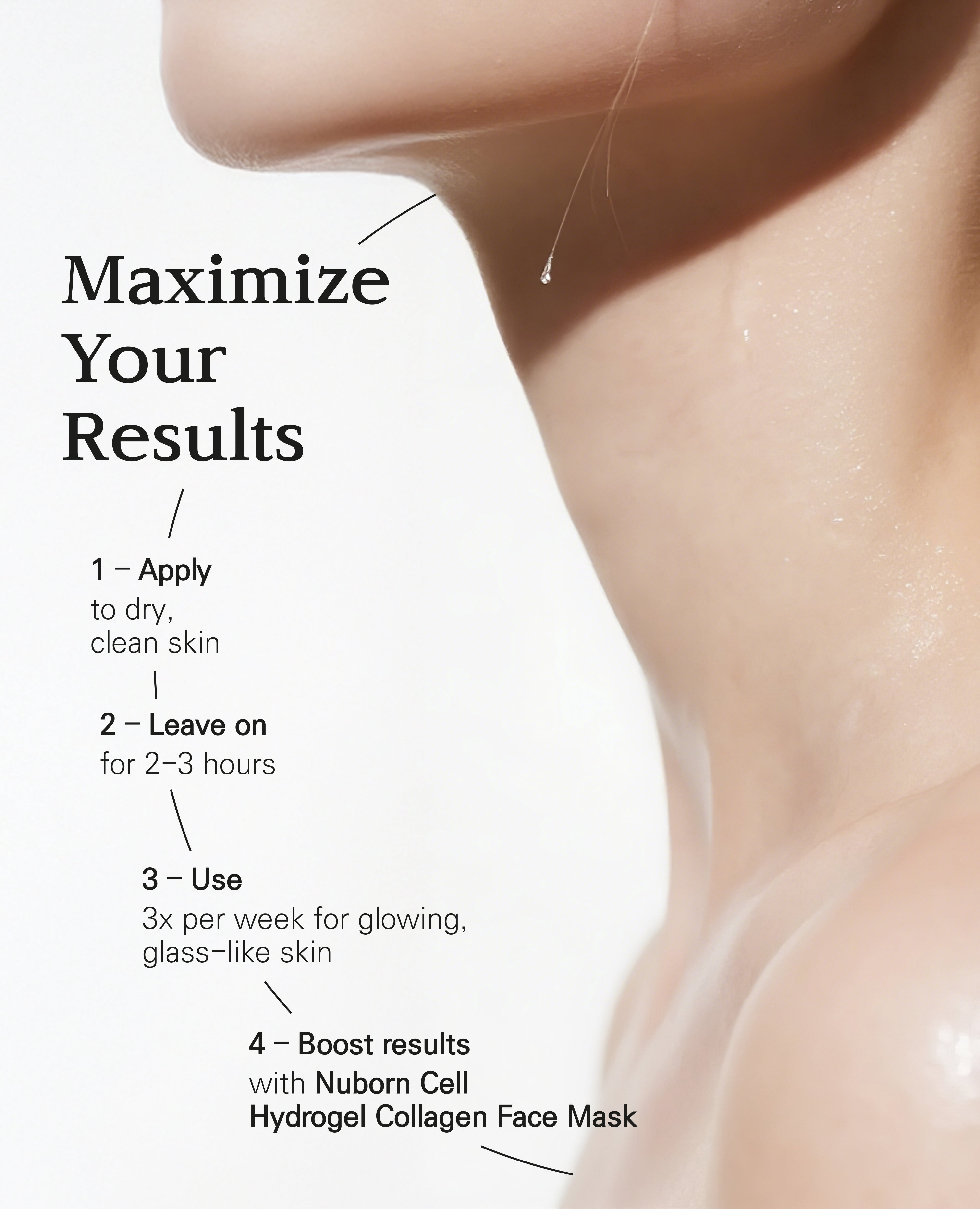 BLANC DUBU Nuborn Cell Hydrogel Collagen Neck Mask with hADSC-CM Stem Cell Marine Collagen 9-Peptide Firming Brightening Neck Wrinkle Patch All Skin Types 5 x 0.49 oz