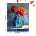 thumbnail image 3 of Vibrant Red Orange Dahlia Canvas Print, Perfect for Living Room, Office, Kitchen, Entryway, 3 of 8