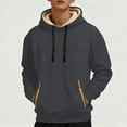 thumbnail image 6 of Mens Fleece Sherpa Lined Hoodies with Front Pocket Pullover Sweatshirts Long Sleeve Solid Color Thermal Warm Athletic Workout Hoodie & Sweatshirt Tops, 6 of 7