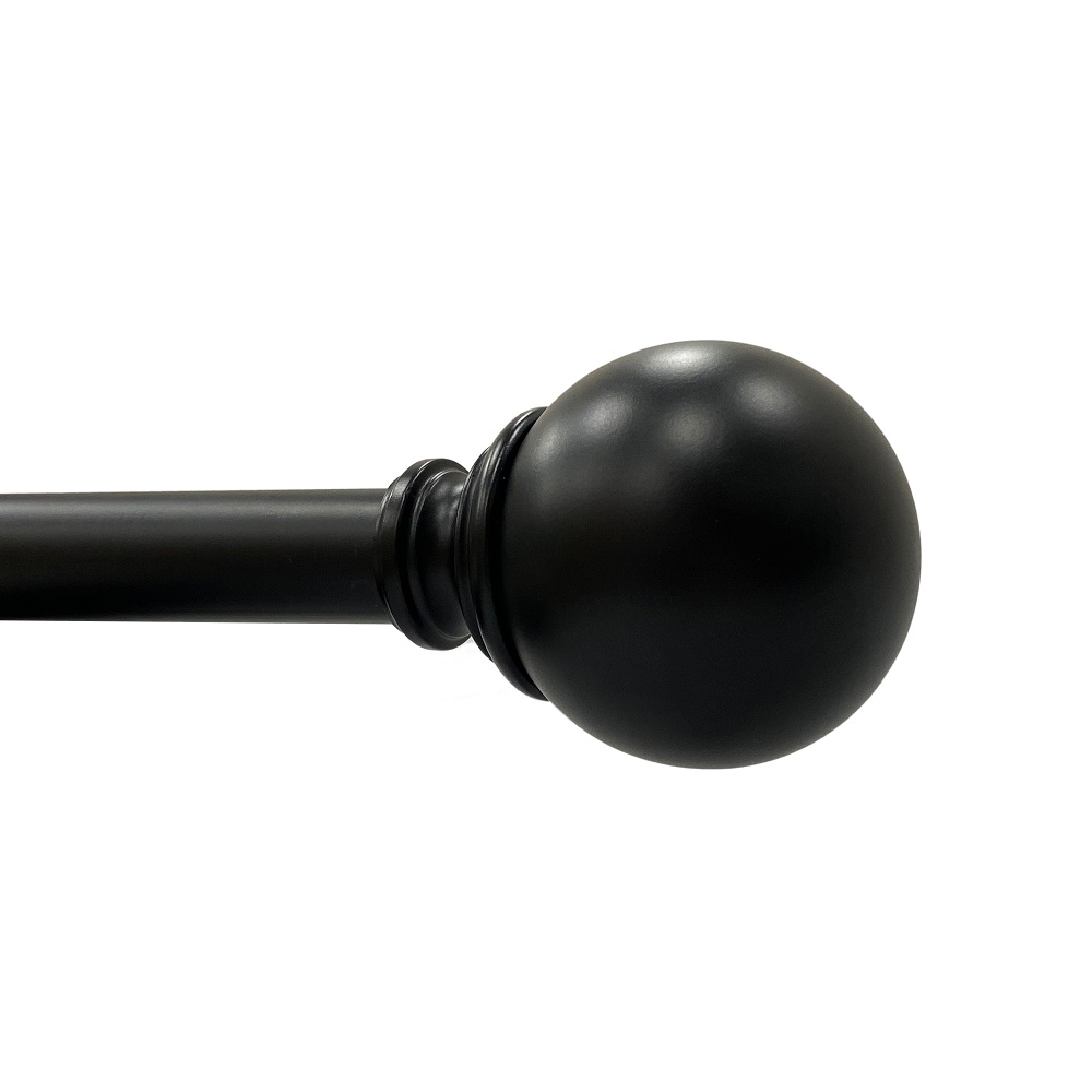 Better Homes & Gardens 1" Ball Single Curtain Rod, 32-120 Inches, Black