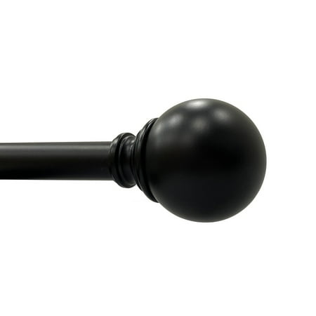 better homes & gardens 1 matte black metal ball single curtain rod 32-120