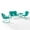 Turquoise Gloss, variant on Ridgeland 4Pc Outdoor Metal Conversation Set- Loveseat Glider, Side Table, & 2 Armchairs - Navy Gloss