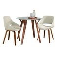 thumbnail image 5 of LumiSource Brown Folia Round Fabrico Dining Set - 3 Piece, 5 of 5