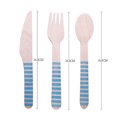 thumbnail image 5 of 1 Set of 48PCS Disposable Cutter Fork Spoon Set Disposable Birthday Wooden Tableware Kit Eco-friendly Wood Fork Cutter Spoon Kit Birthday Party Wooden Flatware Kit for Birthday Party Picnic Blue, 5 of 5