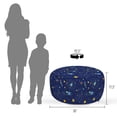 thumbnail image 4 of Space Pouf Cover with Zipper, Galaxy Shooting Stars Planets Spaceship Comet Moon Fantasy, Soft Decorative Fabric Unstuffed Case, 30" W X 17.3" L, Orange and Dark Blue, by Ambesonne, 4 of 5