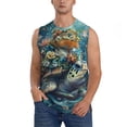 thumbnail image 1 of Balery Colorful Plant Turtle Camisetas sin mangas para hombre, absorbe la humedad y protege contra el mal olor.-3X-Large, 1 of 7