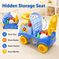 thumbnail image 4 of JoyStone Ride On Push Car for Toddlers, Push Walker Ride On Car with Lights, Music and Horn, Under Seat Storage, Push Car for Boys Girls, Blue, Lion, 4 of 9