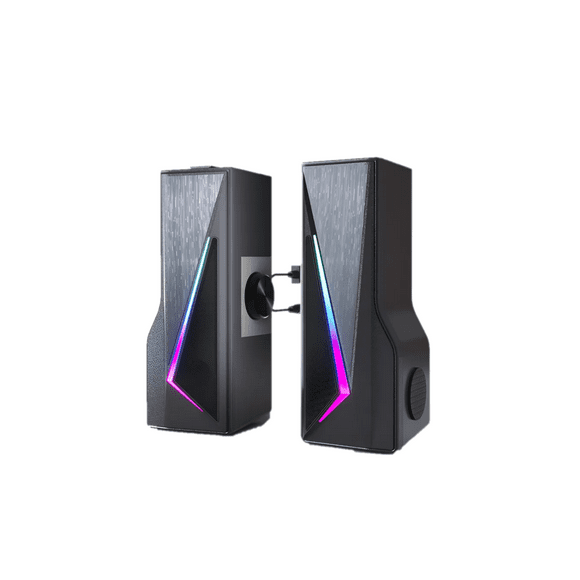 Bocinas Con Rgb,para Pc/tv Gamer, desmontable con Altavoz Malubero Negro