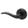 thumbnail image 1 of Kwikset Sedona Manija de puerta simulada Palanca de un solo lado para armarios Puertas dobles francesas y despensa Negro mate Palanca interior de empujar/tirar para zurdos que no gira con protección M, 1 of 5