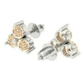 thumbnail image 2 of 14K Solid Gold Screw Back Stud Earrings for Women | 3 cttw Round Cut Natural Morganite | White Gold, 2 of 5