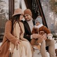 thumbnail image 2 of Gorro de invierno para niños, gorro de esquí grueso y cálido de punto con pompón y bufanda, conjunto de guantes para niñas y niños, 2 of 5
