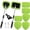Green, variant on 11pcs Windshield Cleaner Tool,Car Window Cleaning Wash Kit with 6 Reusable Microfiber Pads 2 Spray Bottles and Extendable Handles Auto Glass Wiper Kit,Pink