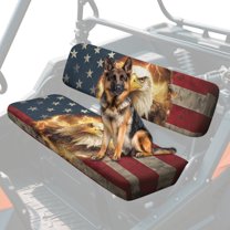 Uorisanigo Mule Seat Covers Anti-Slip Fire Eagle American Flag UTV Bench Seat Cover Set Fit for Kawasaki Mule 3000 3010 3020 4000 4010 2001-2023 2025 Scratch Resistance UTV Accessories