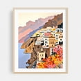 thumbnail image 2 of Amalfi Coast - India Illustration Architecture Coastal Scenic Travel Poster Autumn Ocean Landscape Unframed Wall Art Print 16 x 20 inches, 2 of 13
