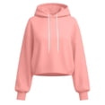 thumbnail image 7 of Staron Women's Hoodie Crop Tops Casual Oversized Long Sleeve Crewneck Pullover Sweatshirt Solid Comfy Fall Winter Spring Fashion Hooded Tops Pink XXL, 7 of 7