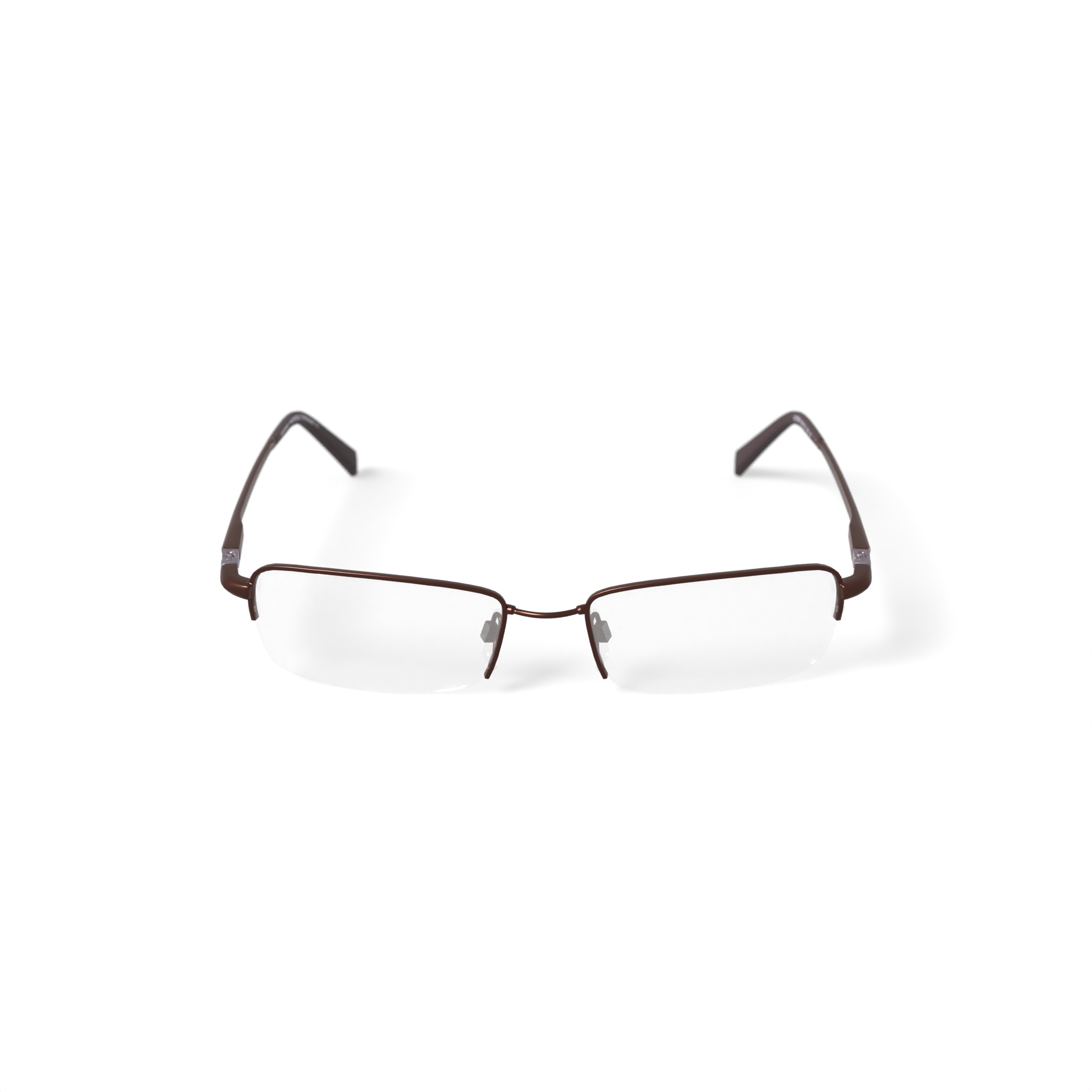EasyTwist TurboFlex Men's Semi-Rimless Eyeglasses, ET869, Brown, 53-18-135, with Case