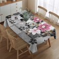 thumbnail image 2 of Pioneer Flower Floral Print Pattern Rectangle Tablecloth 60"x84",Waterproof Polyester Rectangle Table Cloth, Wipeable Spillproof Polyester Tablecloth for Dining, Camping, Indoor and Outdoor, 2 of 5