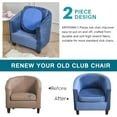 thumbnail image 4 of CHUNTIAN 2 Pieces Club Chair Slipcover Stretch Waterproof Tub Chair Slipcover Armchair Covers Sofa Cover Removable Round Barrel Chair Covers Couch Furniture Protector Cover for Living Room, A43, 4 of 5