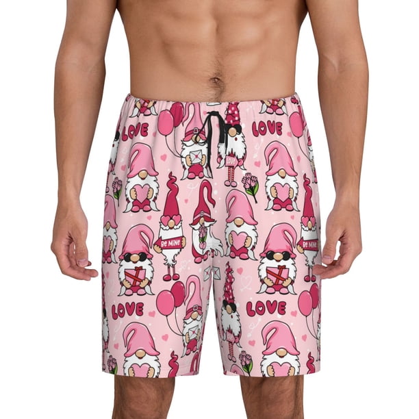 Fotbe Garden Gnomes Pantalones Cortos de Pijama para Hombre, Ropa de Dormir, Pantalones de Pijama Cortos para Hombre-X-Large