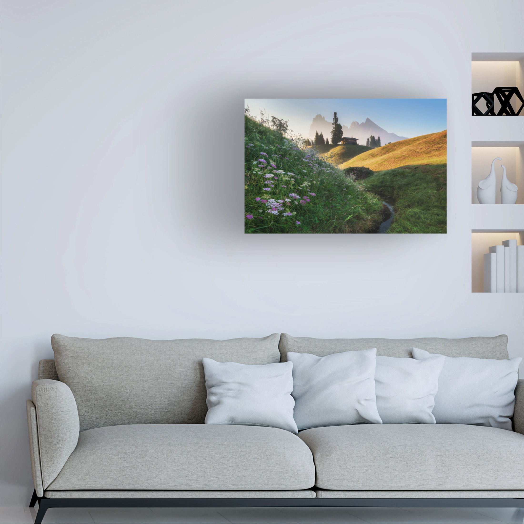 Canvas Wall Art - Ales Krivec 'Flowery Morning' Wall Art for Living Room, Bedroom, or Office Décor by Trademark Fine Art - 32 x 22 Inches