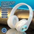 thumbnail image 4 of All Earphones Clearance!Kyursd Gaming Headsets, Macaron Colored Luminous Seven Color Breathing Light Head Mounted Bluetooth Earphones, 4 of 8