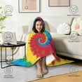 thumbnail image 4 of Wearable Blanket,Colorful Rainbow Tie Dye Spiral Pattern Hooded Wearable Flannel Blanket for Adults & Teens,Winter Poncho Shawl Wrap Cape Cozy Anti-Pill,60"x80", 4 of 5