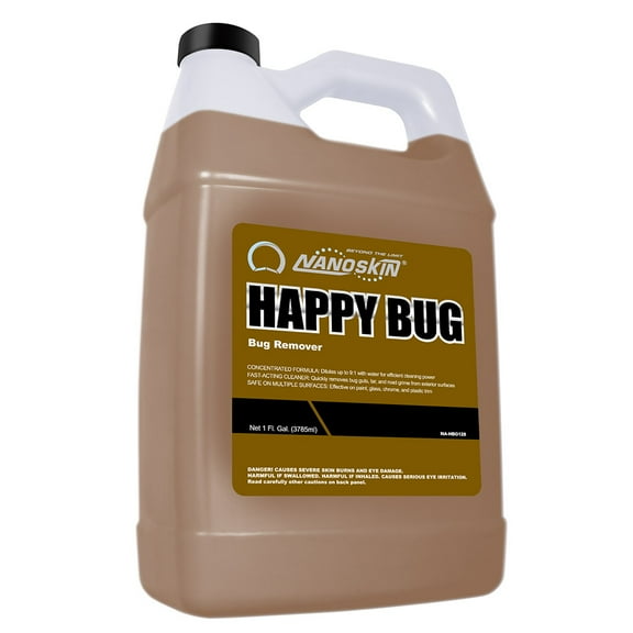 Nanoskin HAPPY BUG Bug and Tar Remover 1 Gallon - Car Wash Exterior Cleaner & Degreaser to Break Down and Remove Bugs, Tar, Tree Sap and Tough Stains | Safe for Cars, Trucks, Motorcycles, RVs & More