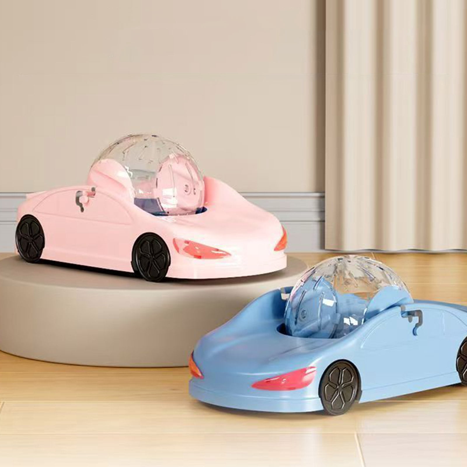 Hamster Activity Car Toy Exercise Fitness Wheel Clear Running Vehicle for Small Pet Hamsters Ferrets and