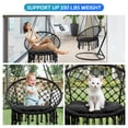 thumbnail image 5 of Lanfys Yard Hanging Chair, Hand-Woven Pure Cotton Rope Hammock Cradle Chair with Cushion, 330 Lbs Capacity Hanging Rocking Chair for Living Room, Yard, Garden, Balcony, Black, 5 of 6