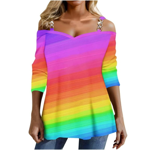 BLVB Women's Fashion Cold Shoulder Tops Long Sleeve Tunic T Shirt Blouse for Leggings Going out Party Tee Tops Gold 4