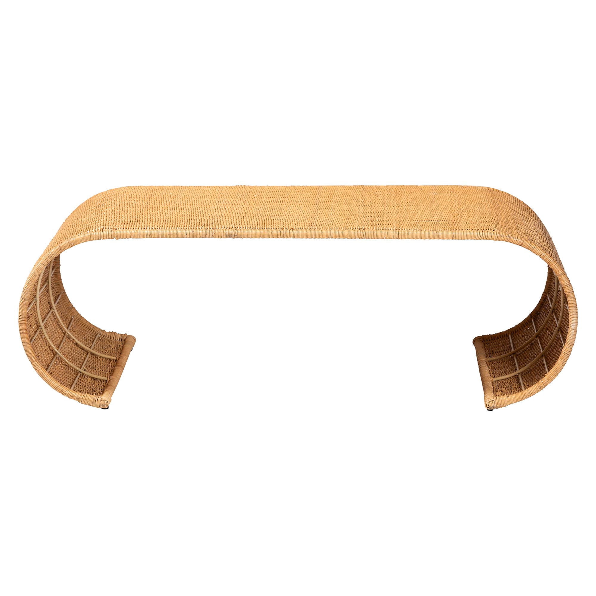 bali & pari Palm Boho Coffee Table, Light Honey