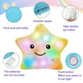 thumbnail image 2 of Rirool 14 Inch Yellow Light Up Star Plush Pillow, Twinkle LED Stuffed Animal Night Light Cushion with Color Changing Glow, Soft PP Cotton Star Toy Gift for Kids Bedroom Decor Age 3+, 2 of 7