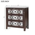 thumbnail image 7 of Storage Cabinet with 3 Drawers and Decorative Mirror, 28" Accent Assembled Sofa Console End Table for Entryway Dining Room Living Room, Solid Wood Frame and Legs with MDF Panels(Espresso), 7 of 7